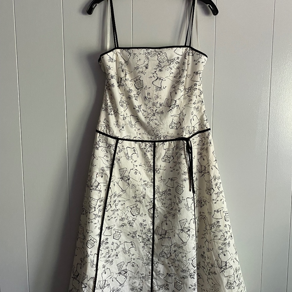 Liz Claiborne Women's Spaghetti Strap Cocktail Dress. Size 8. White & Black